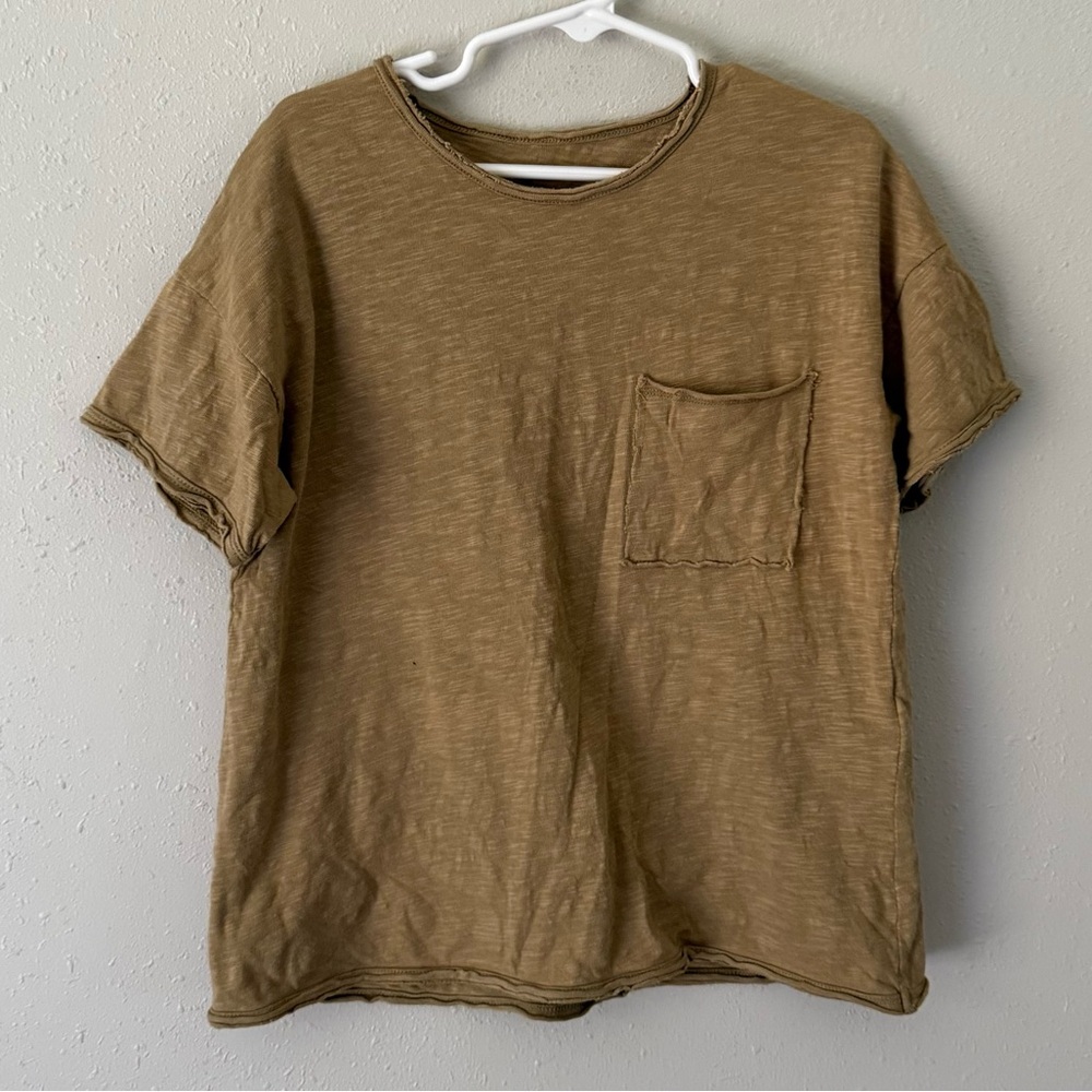 Play Up Green Raw Edge Pocket Tee Size 5